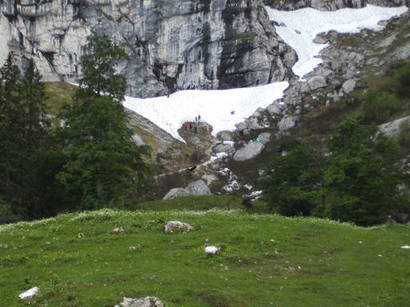 Abseilplatz unterhalb der Nordwand