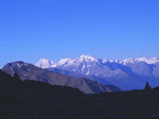 Blick auf Ortler und Königsspitze