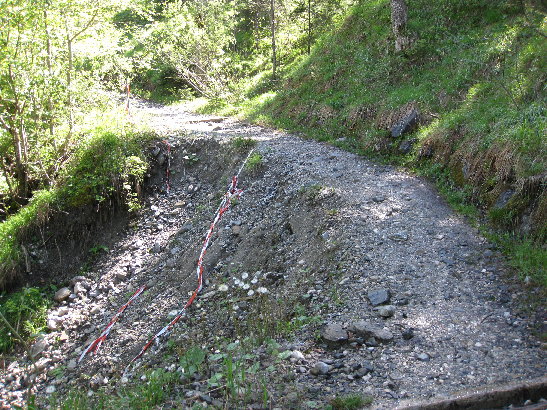 Murenabgang im Steilstück