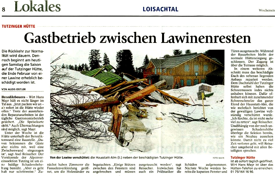 Artikel Toelzer Kurier v. 27.04.09
