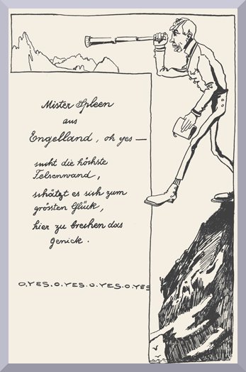 Der englische Maler Compton in der Karrikatur